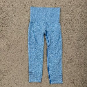 Gymshark High Waisted Seamless Cropped Legging - Blueberry Marl